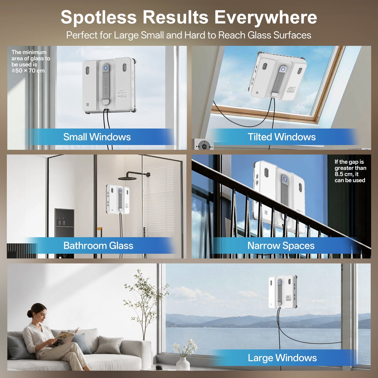 DATOUBOSS Smart Window Cleaning Robot with App & Remote Control, 200ml Water Tank, Powerful Suction, AI Navigation, Ultrasonic Dual Spray System for Glass, Mirrors & Tiles - Xdatou | Rechargeable Lifepo4 Batteries Voltage Converters Inverter