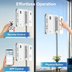 DATOUBOSS Smart Window Cleaning Robot with App & Remote Control, 200ml Water Tank, Powerful Suction, AI Navigation, Ultrasonic Dual Spray System for Glass, Mirrors & Tiles - Xdatou | Rechargeable Lifepo4 Batteries Voltage Converters Inverter