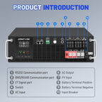 GRNPVRE 6200W 3U Rack Pure Sine Wave Solar Hybrid Inverter, 48VDC to 230VAC, 120A MPPT, 8500W PV Input, Built-in UPS Function, Battery-Free Operation, 27A PV Input, BMS Communication, Anti-Backflow Protection, Off-Grid & Grid-Connected Compatible - Xdatou | Rechargeable Lifepo4 Batteries Voltage Converters Inverter