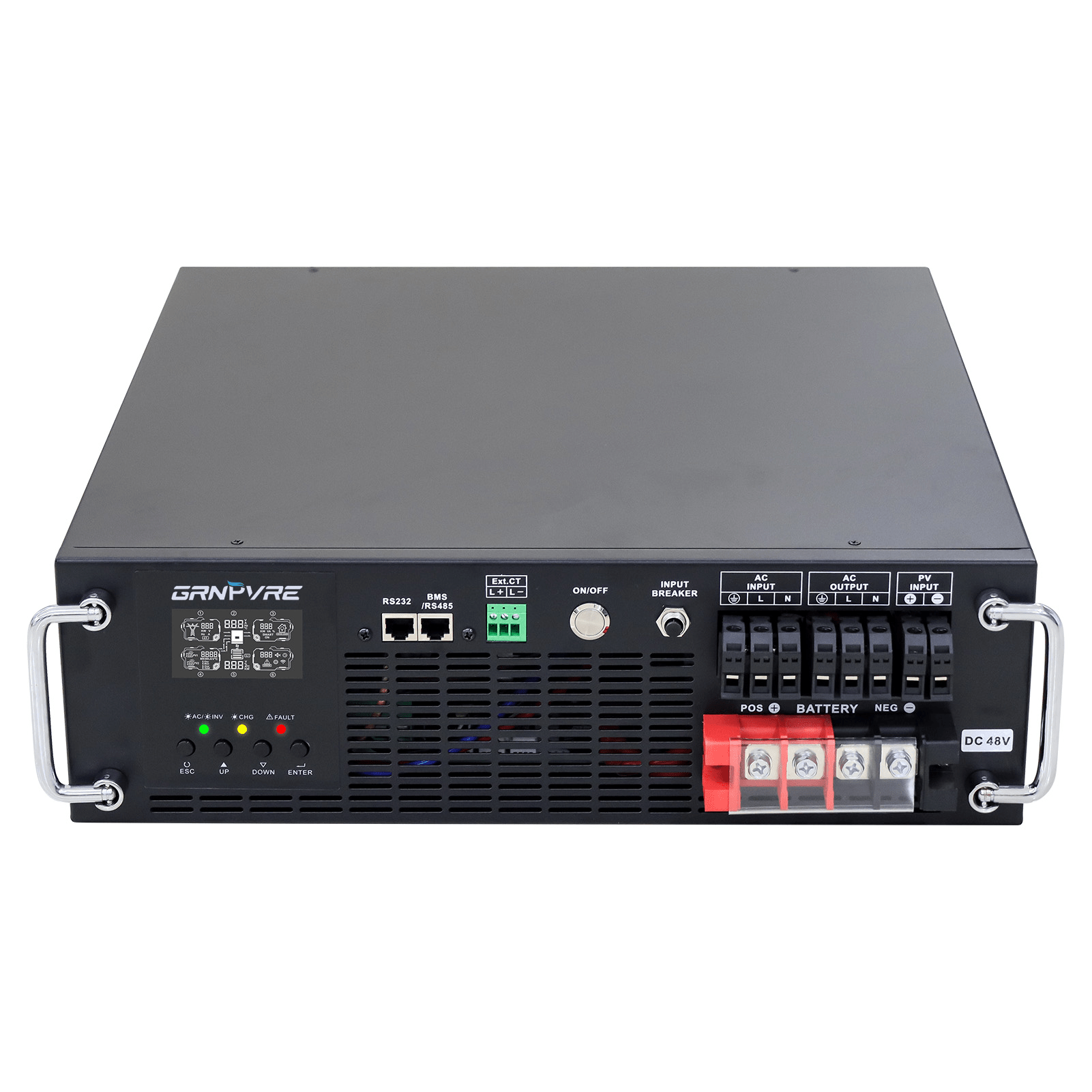 GRNPVRE 6200W 3U Rack Pure Sine Wave Solar Hybrid Inverter, 48VDC to 230VAC, 120A MPPT, 8500W PV Input, Built-in UPS Function, Battery-Free Operation, 27A PV Input, BMS Communication, Anti-Backflow Protection, Off-Grid & Grid-Connected Compatible - Xdatou | Rechargeable Lifepo4 Batteries Voltage Converters Inverter Main image