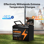 MFUZOP 12V 100Ah LiFePO4 battery with 100A BMS, 6000 deep cycles. up to 4S4P, for RVs, boats, trailers, and homes.