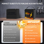 MFUZOP 12V 50Ah LiFePO4 Lithium Battery 12V 50Ah LiFePO4 Lithium Battery with 50A BMS Deep Cycle Battery for RV Solar Home System - Xdatou | Rechargeable Lifepo4 Batteries Voltage Converters Inverter