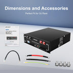 MFUZOP 48V 100Ah LiFePO4 Rack Mount Server Battery, 100A BMS, Bluetooth & app monitoring. for off-grid, backup power systems.