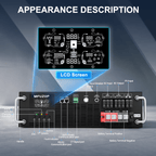 MFUZOP 6200W 3U Rack Pure Sine Wave Solar Hybrid Inverter, 48VDC to 230VAC, 120A MPPT, 8500W PV Input, Built-in UPS Function, Battery-Free Operation, 27A PV Input, BMS Communication, Anti-Backflow Protection, Off-Grid & Grid-Connected Compatible - Xdatou | Rechargeable Lifepo4 Batteries Voltage Converters Inverter