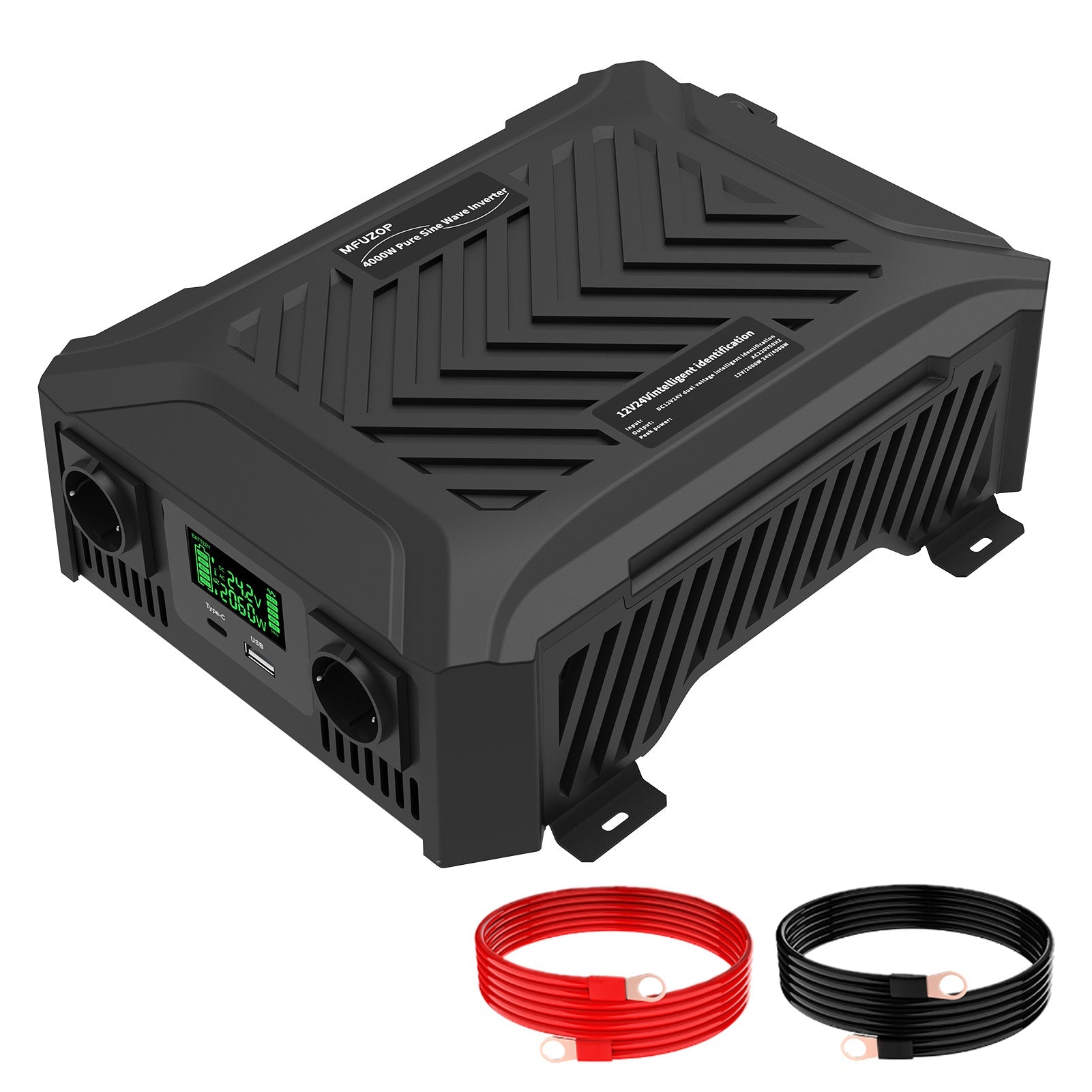 MFUZOP Smart Dual Voltage Pure Sine Wave Inverter, , 12V/24V to 230V, 1200W/2000W, for RV home etc. - Xdatou | Rechargeable Lifepo4 Batteries Voltage Converters Inverter Main image