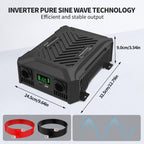 MFUZOP Smart Dual Voltage Pure Sine Wave Inverter, , 12V/24V to 230V, 1200W/2000W, for RV home etc. - Xdatou | Rechargeable Lifepo4 Batteries Voltage Converters Inverter